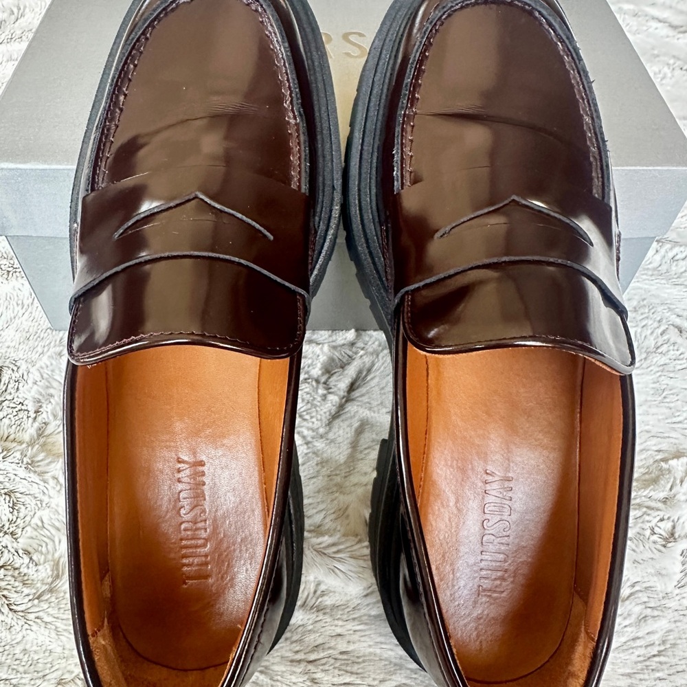 Thursday Boot Company Women’s Burgundy Penny Platform Loafer Size 9.5 - Picture 9 of 14